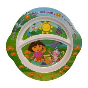 Munchkin Compartment Dora The Explorer‎ & Boots Best Friends Melamine Plate 2005